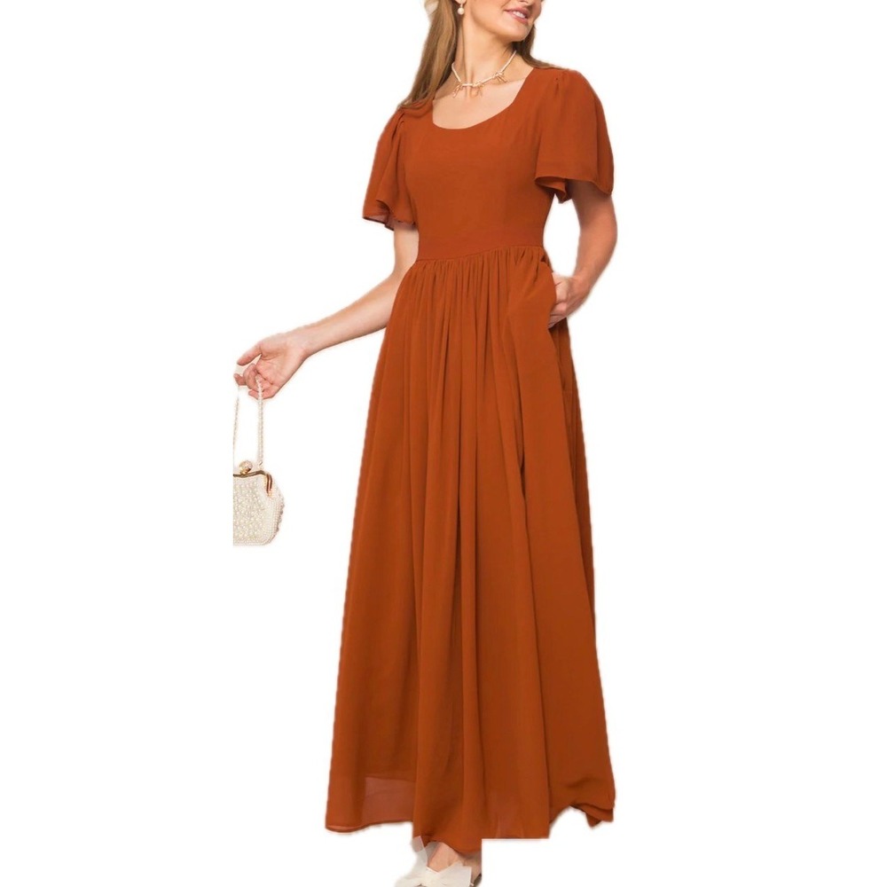 NWT. Ivy City Abbie Dress in Amber Chiffon. Women's Size 4